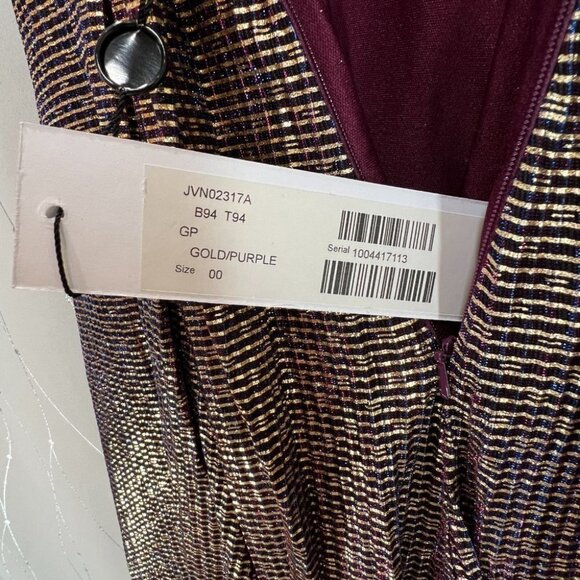 NWT JVN Jovani Gold Purple Formal Ball Gown $397 - Picture 7 of 7